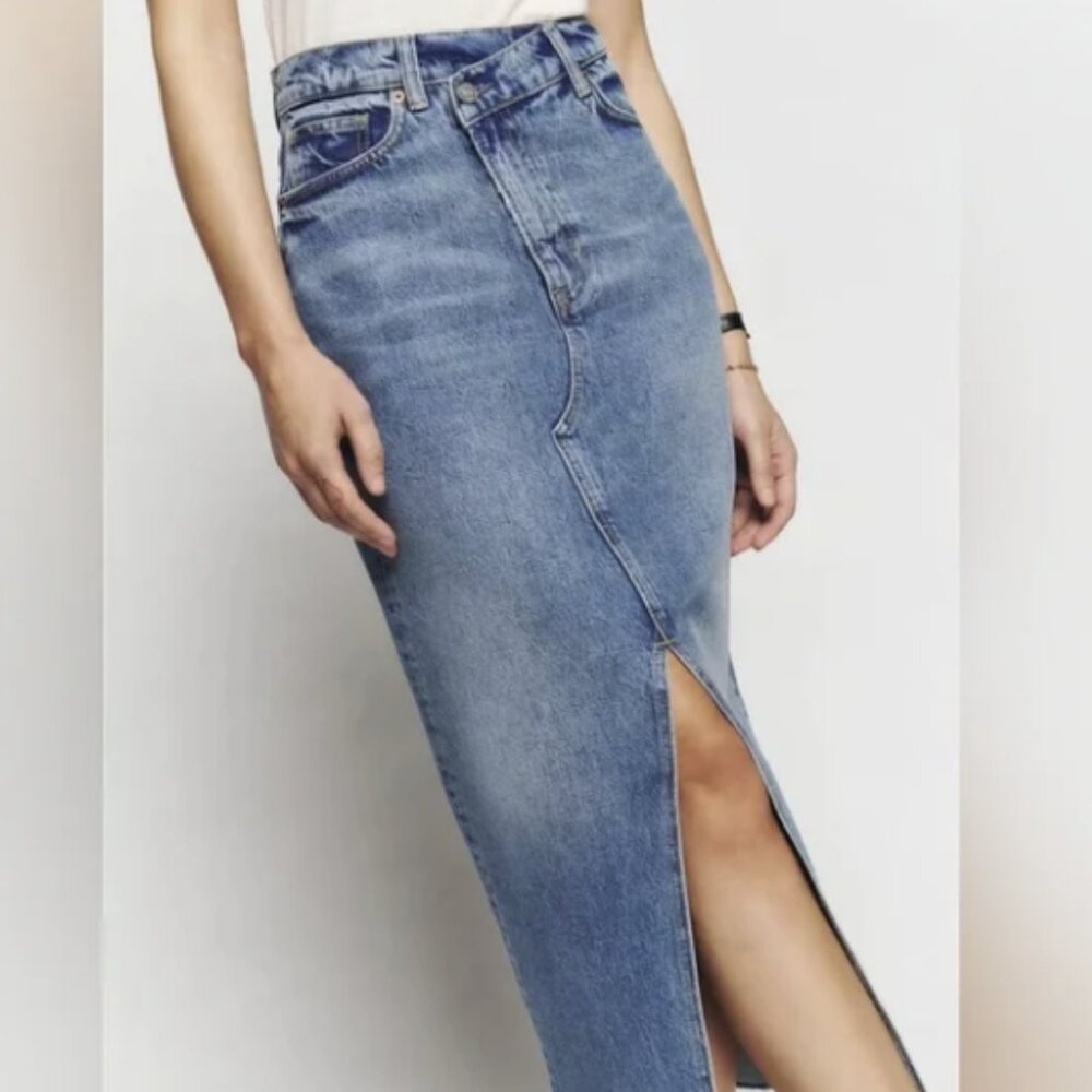 Reformation Nila Long Denim Skirt - Size 26 (NWT)